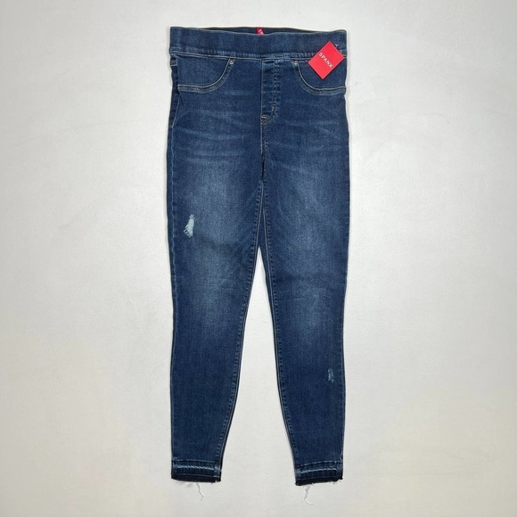 Spanx Distressed Ankle Skinny Jeans NWT Medium Wash Size Small - Picture 3 of 12